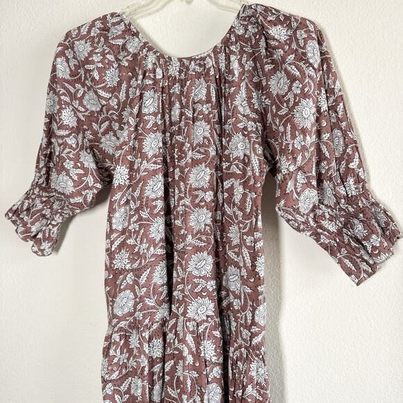 DOI Sahana Gown Maxi Dress Brown Floral Print - Picture 11 of 13